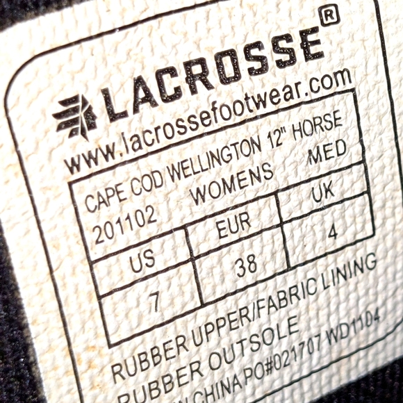 LaCrosse Womens Cape Cod Wellington 12" Boots Horse Rubber Riding Rain Muck‎ 7 - Picture 10 of 10